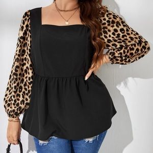 SHEIN Curve peplum top